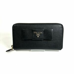 ☆格安☆ PRADA 長財布 プラダ ラウンドファスナー 財布 リボン レザー サフィアーノ ヴィンテージ レディース RK