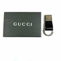 ☆格安☆ GUCCI キーリング チャーム キーホルダー レザー グッチ メンズ レディース ヴィンテージ 箱付き RK_画像1