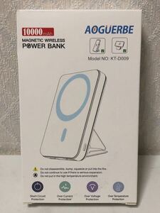 603i0404 ［AOGUERBE]MagSafeモバイルバッテリー10000mAh スタンド付き ワイヤレス充電 マグネット式 コンパクト軽量 マグセーフ充電器 