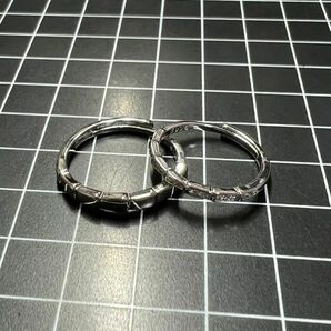 A508 匿名配送 ペアリング 指輪 レディース メンズ バンブー ジルコニア シルバー s925 刻印あり フリーサイズ サイズ調節可能 細め 上品の画像5
