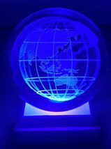 【新品未開封品】LED COSMO CRYSTAL　LED台座付き　タイプＢ 癒しグッズ　宇宙　クリスタル　ブルー　地球儀　光り　地球_画像8