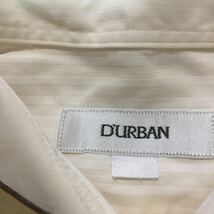 DURBAN ダーバン 長袖シャツ ストライプ ベージュ系 メンズ サイズS7 洗濯済み 送料230円_画像2