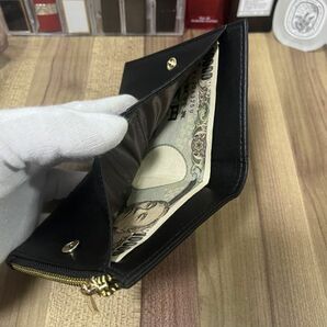 【田中革具】 長財布 ラムスキン イントレチャート コンパクト財布 折り財布 レディース 本革 新品 未使用 送料無料 人気商品 ブラックの画像6