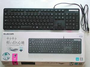 【中古】USB接続キーボード｜ELECOM TK-FCM108BK【動作確認済｜現状渡し】