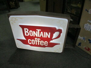 即決【昭和レトロ百貨店】コーヒー電飾看板BONTAIN　COFFEE　喫茶店ドリンク飲料　商店街ディスプレイ当時物