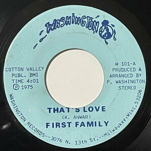 First Family - That's Love - Washington ■ sweet soul funk 45の画像1