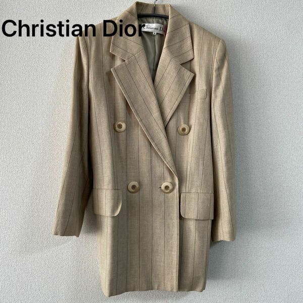 Christian Dior ヴィンテージ　テーラードジャケット　リネン混