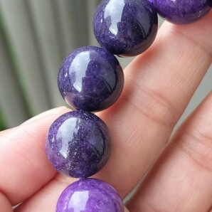スギライト 杉石 癒し紫 濃紫 パワーストーン  ブレスレット 14mmの画像2