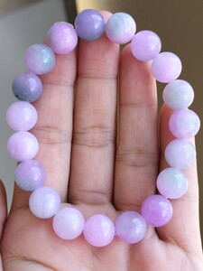  spring ... lavender color light purple natural stone bracele circle sphere 10mm