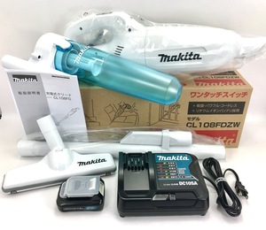 新品 マキタ 充電式クリーナ CL108FDZW 本体 + バッテリ + 充電器 ( CL108FDSHW と同じ )+ サイクロンアタッチメント 10.8V クリーナー