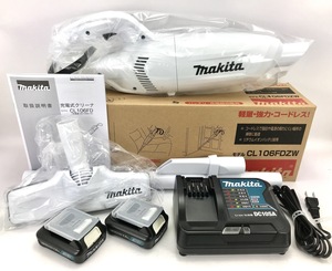 新品 マキタ 充電式クリーナ CL106FDZW 本体 + バッテリ 2個 + 充電器 ( CL106FDSHW と同じ内容 + 予備バッテリー ) 10.8V 未使用