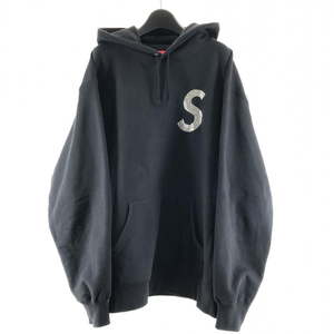 【中古】Supreme×Swarovski 21ss S logo Hooded Sweatshirt サイズL ブラック シュプリーム スワロフスキー Sロゴ [240017615652]