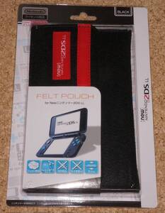 ◆新品◆2DSLL.iLex・New 2DS LL用フェルトポーチ ブラック