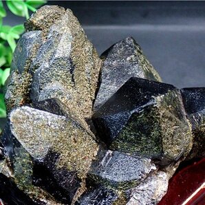 AAA級【魔除け】◆天然モリオン(黒水晶）&長生石共生鉱178C3-162C55bの画像5