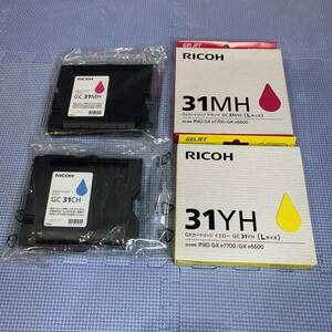 RICOH リコー GXカートリッジ GC31YH GC31CH GC31MH イエロー シアン マゼンタ 3色 4個セット Lサイズ 期限切れ