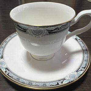 【美品】ミカサ カップ＆ソーサー 2客セット 日本製 ティーカップ 洋食器 コーヒーカップ MIKASA ALUMICRON ETERNAの画像3