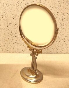 0240286w[SHISEIDO Shiseido stand mirror ] flower ../ mirror / magnifying glass / Showa Retro / passing of years secondhand goods 