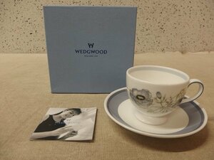 0240210w【WEDGWOOD ウエッジウッド GLENMIST グレンミスト カップ＆ソーサー】長期保管品/コーヒー/ティー兼用/箱入/陶器/洋食器