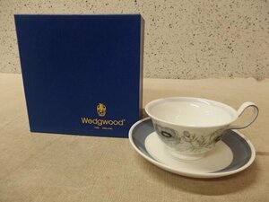 0240211w【WEDGWOOD ウエッジウッド GLENMIST ティーカップ＆ソーサー】長期保管品/スージークーパー/グレンミスト／黒壺印/陶器/洋食器