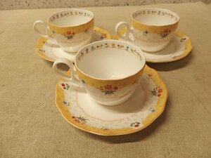 0240340w【Noritake TRUELOVEカップ＆ソーサー3客セット】ノリタケ/トゥルーラブ/カップ＆ソーサー/3客セット/中古品