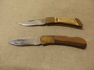 0340110a【メ便】GERBER 折りたたみナイフ 中古品 2点組/POLAND OR.97223 U.S.A/全長15cm、16cm刃渡り5cm、6cm程度/実用性未確認