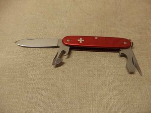 0340286a【メ便】VICTORINOX マルチツールナイフ 中古品 ビクトリノックス スイス ROSTFREI/実用性未確認/全長9.2cm程度（閉じた状態）