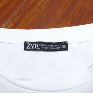 ザラ ZARA Tシャツ トップス レディース 白 XS ZAOZIZKYの画像4