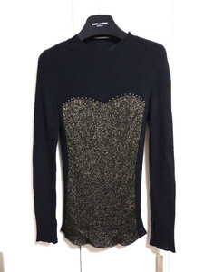  Alberta * Ferretti Alberta Ferretti knitted sweater lame studs black 40 192M A09335110 ZAOZIZTD