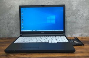 1円～ ●富士通 LIFEBOOK A746/P / Core i7 6600U (2.60GHz) / メモリ 8GB / SSD 256GB / DVD / 15.6型 フルHD (1920×1080) / Win10 Pro