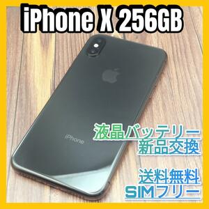 iPhone X Space Gray 256GB 液晶大容量バッテリー新品交換