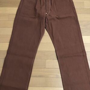 Levi's VINTAGE CLOTHING 1870'S DUCK WAISTALL NAPLES BROWN RINSE W36 L32の画像3