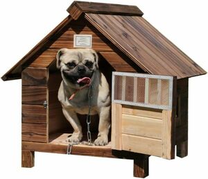  new goods . windshield rain kennel outdoors S size (42×35×38) Thermo wood made dog house window attaching manner through . pet house small size dog terrace outdoors Japanese cedar wooden 