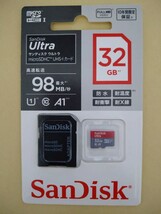 「送料無料」SanDiskUltraサンディスクウルトラ microSDHC UHS-I カード32GB高速転送 最大98MB/秒 SDSQUAR-032G-JN3MA（新品未使用未開封）_画像1