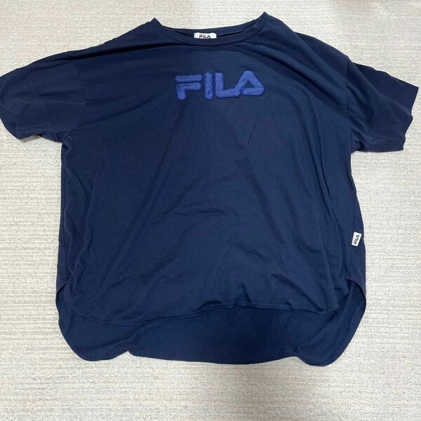 Tシャツ　サイズ大きめ　5L ネイビー 半袖　FILA ゆったり　紺