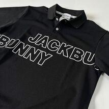 Jack Bunny!! ジャックバニーメンズ 半袖 ポロシャツ (ブランドロゴ・ソリッド)BK＜サイズ4＞_画像2