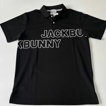 Jack Bunny!! ジャックバニーメンズ 半袖 ポロシャツ (ブランドロゴ・ソリッド)BK＜サイズ4＞_画像3