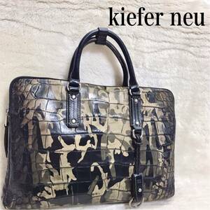 kiefer neu 迷彩 レザー ブリーフケース ビジネスバッグ ハンドバッグ