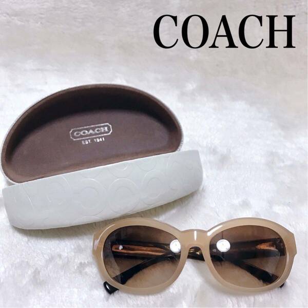 極美品 COACH コーチ ウェリントン 総柄 サングラス マルチカラー