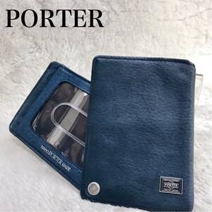 PORTER WONDER sliding type pass case ticket holder card-case camouflage Porter card-case 