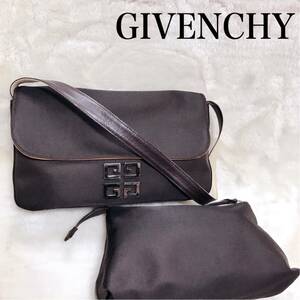 極美品 GIVENCHY 4G ロゴ ハンドバッグ アクセサリーポーチ 付き ジバンシー