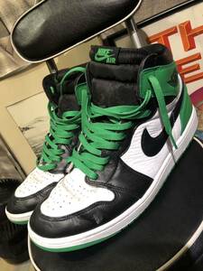 1円 ★ NIKE ナイキ　AIR JORDAN 1 RETRO HIGH OG　エアジョーダン１レトロハイOG DZ5485-031　サイズ12 ブラック/ラッキーグリーン　FK