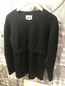 1円 ★ Acne Studios アクネ ストゥディオズ ★ Hurst AW12 セーター 厚手 サイズS ブラック　FK