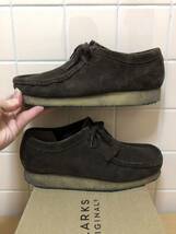 1円 ★ CLARKS WALLABEE ★ 即決激安 ★ クラークス ワラビー ロー スエード サイズUK7 ダークブラウン　FK_画像1