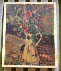 洋画★PIERRE BONNARD(ピエール・ボナール)「Fleurs」油絵・縦22cm × 横27cm★真作★