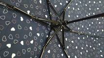 折りたたみ傘　軽量　レディース 雨傘　新品　ハート柄　紺_画像4