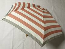 折りたたみ傘　軽量　レディース 雨傘　ボーダー　新品　ピンク_画像2