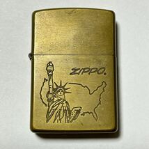 ZIPPO ジッポー K Ⅹ BRADFORD,PA. MADE IN USA オイルライター 自由の女神 ゴールド 喫煙グッズ ジャンク_画像1