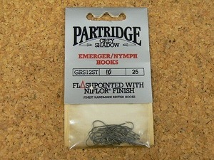 PARTRIDGE/パートリッジ GRSI2ST #10 EMERGER NIMPH HOOKS 25本入 新品 フライフック ドライ ウェット サーモン テンカラ 毛鉤 毛ばり 渓流