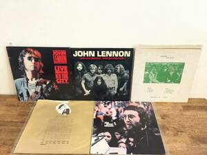 2403110 ジョンレノン JOHN LENNON レコード 4枚 ビートルズ BEATLES レコード1枚 5枚セット
