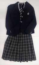 愛媛県 [伊予高等学校] 女子制服 冬服上下 指定 ニット スカート ネクタイ 2セット 卒業生保管品_画像1